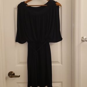Navy Boat Neck Dress EUC